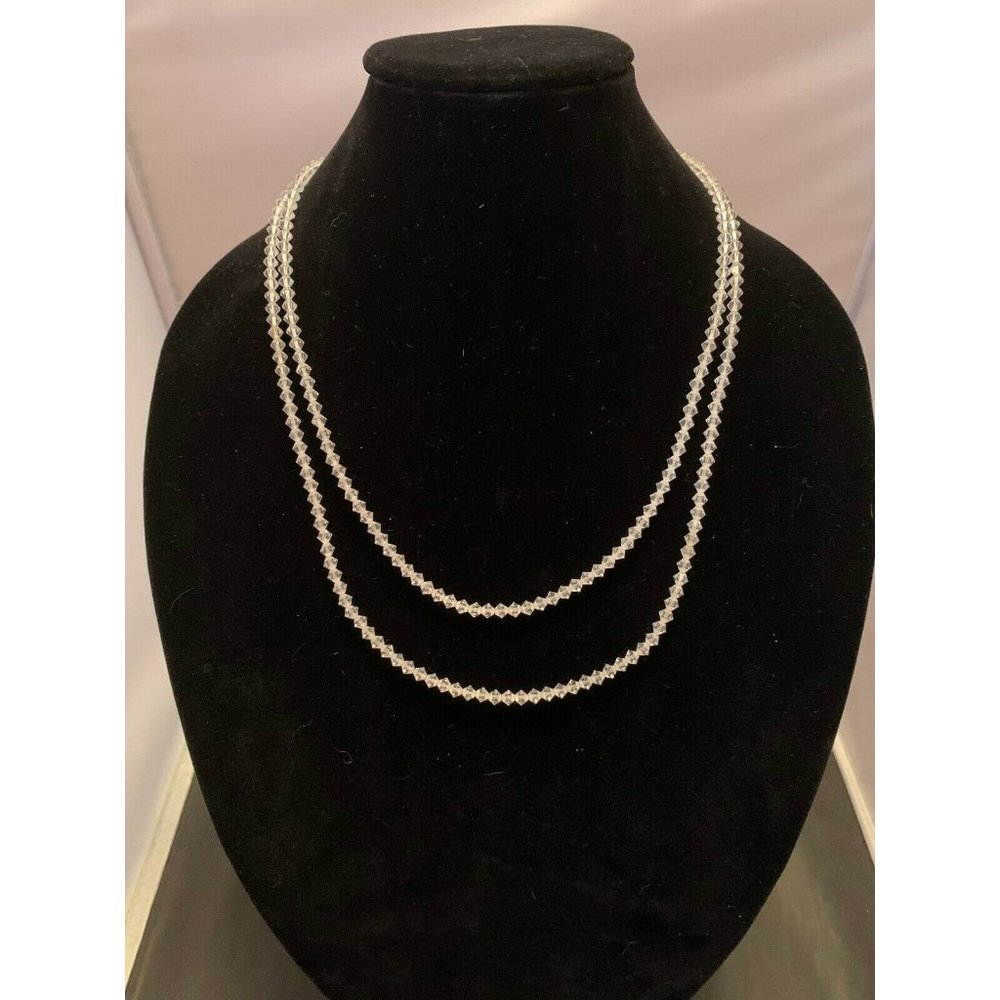 Vintage Signed Stamped METALL Shimmering Beaded Necklace With Detailed Clasp